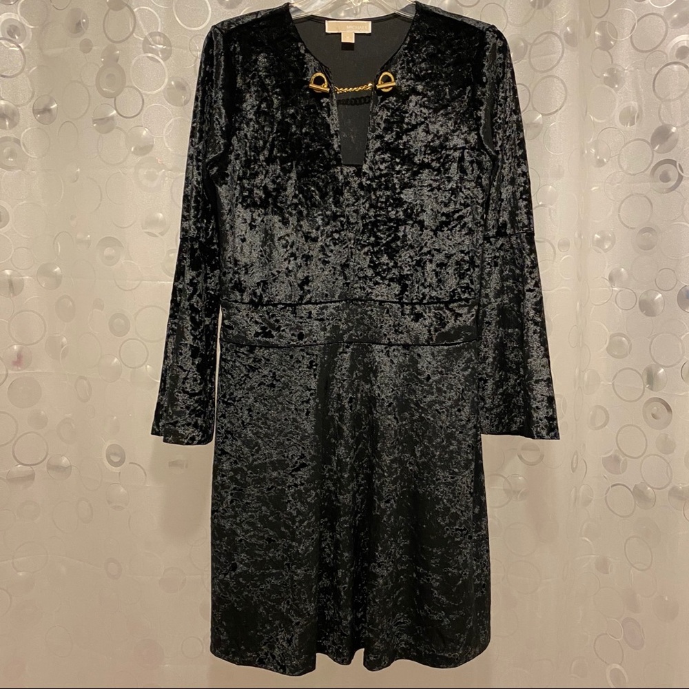 Michael Kors Black Velvet Mini dress size M